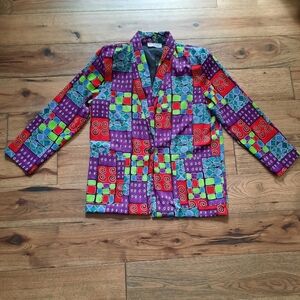 Vintage Kensington Square Colourful Boxy Funky 80's Retro Blazer